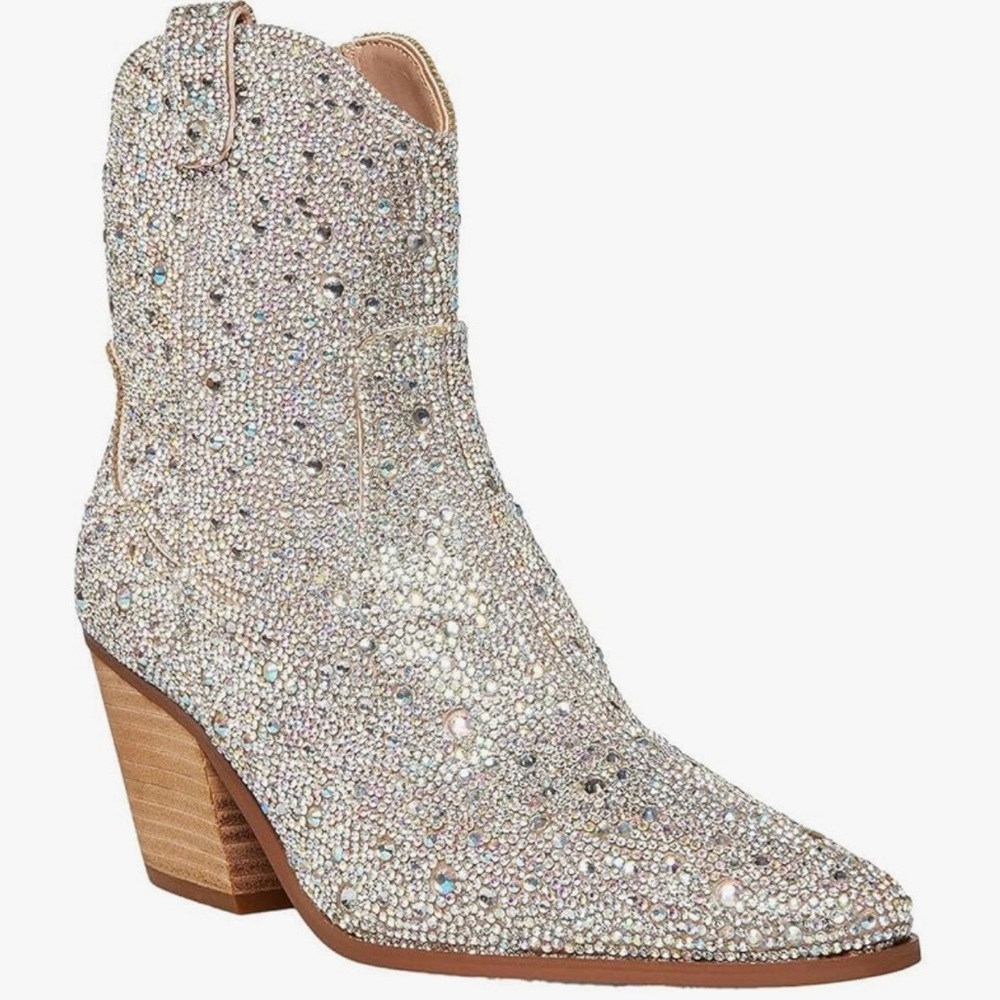Betsey Johnson Rhinestone Western Boots Size 6.5